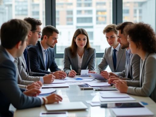 Professional consultant analyzing data with client